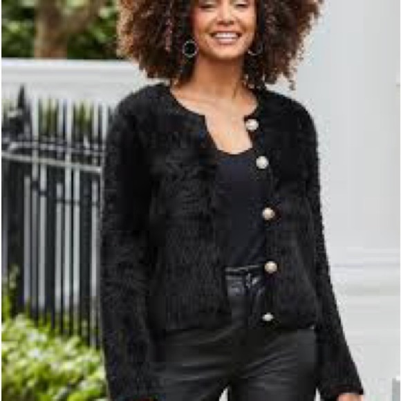 Love by design sweater with broach and embellished buttons size xl - Picture 1 of 6